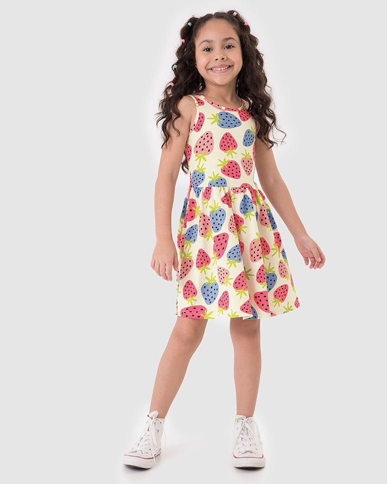 Vestido Infantil Estampado Em Algodão Malwee Kids