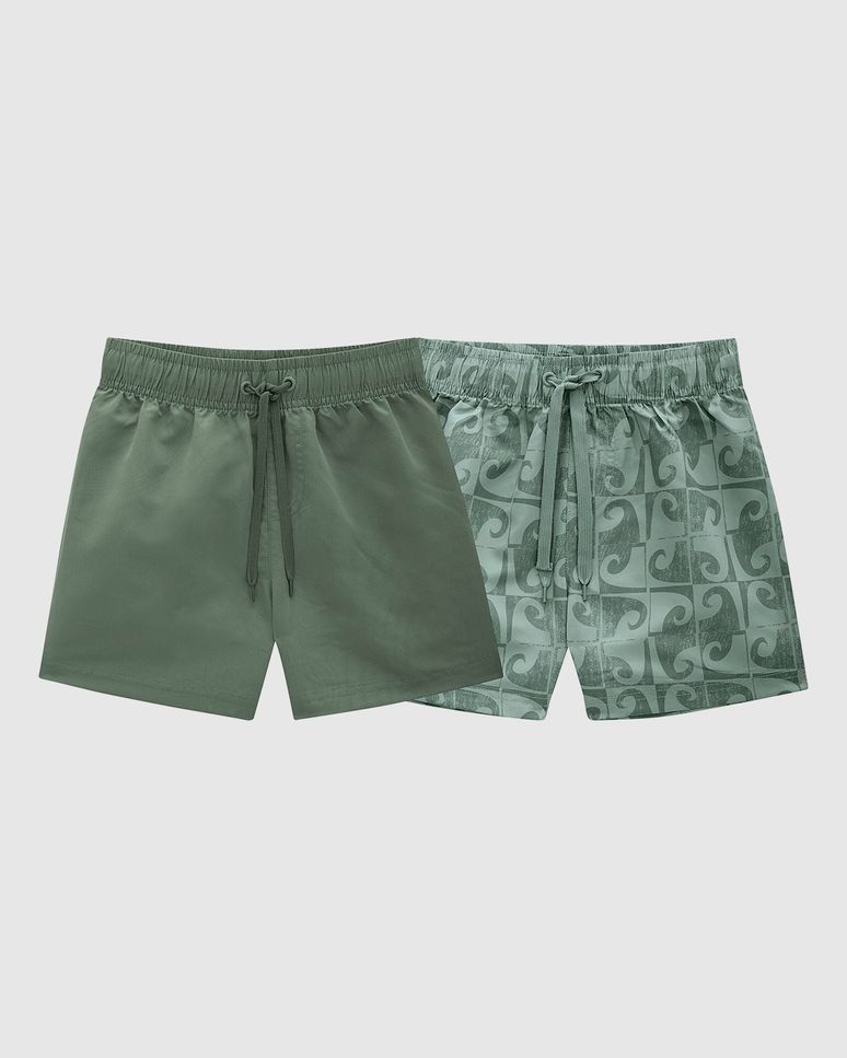 Kit 2 Shorts De Banho Infantil Menino Em Microfibra Malwee Kids