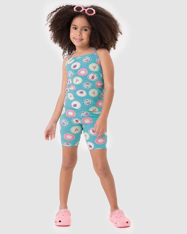 Bermuda Infantil Menina Estampada Em Algodão Malwee Kids