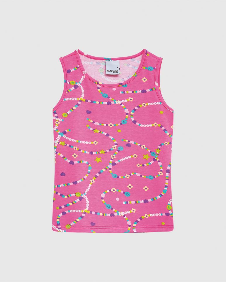 Regata Infantil Menina Estampada Em Algodão Malwee Kids