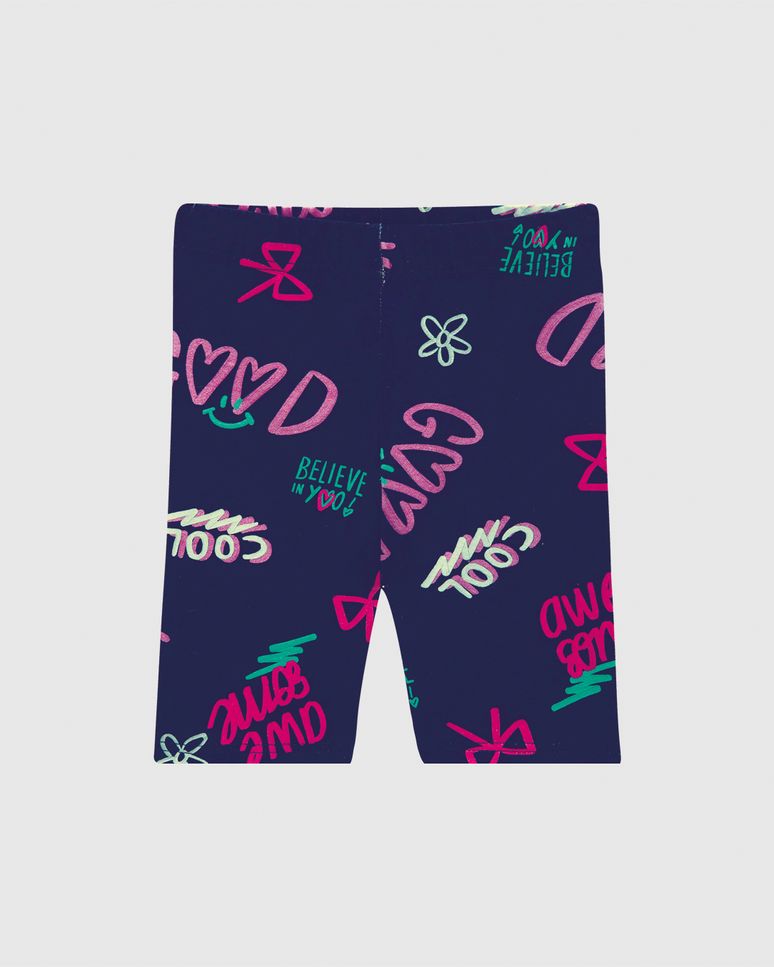 Bermuda Infantil Menina Estampada Em Algodão Malwee Kids
