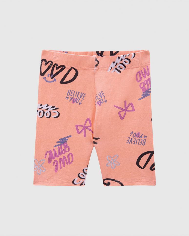 Bermuda Infantil Menina Estampada Em Algodão Malwee Kids