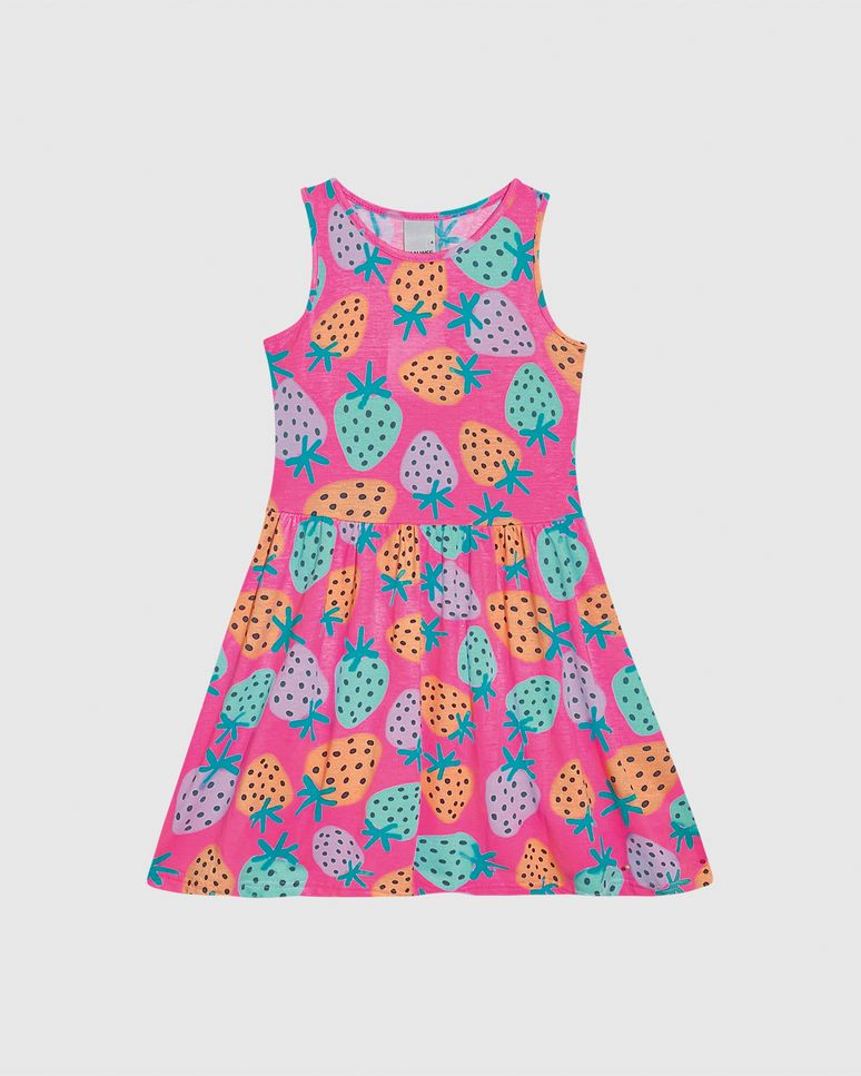 Vestido Infantil Estampado Em Algodão Malwee Kids