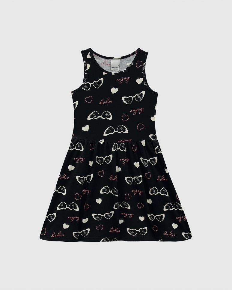 Vestido Infantil Estampado Em Algodão Malwee Kids