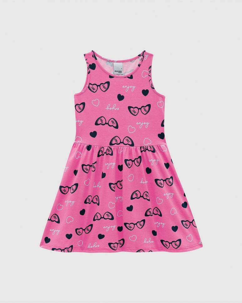 Vestido Infantil Estampado Em Algodão Malwee Kids
