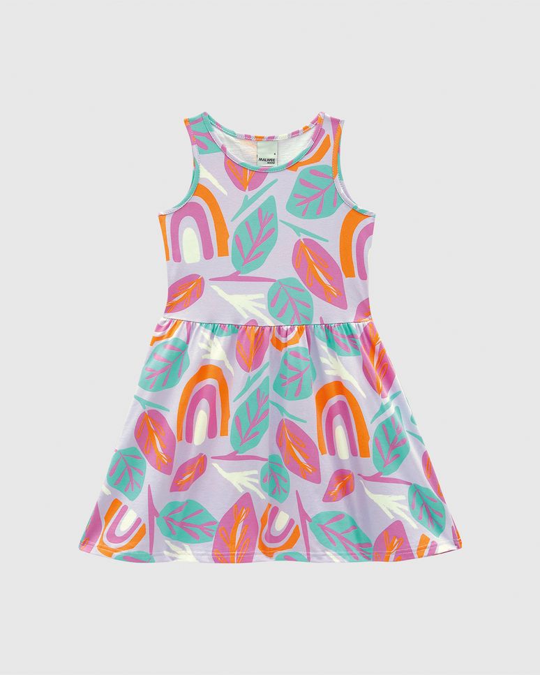 Vestido Infantil Estampado Em Algodão Malwee Kids