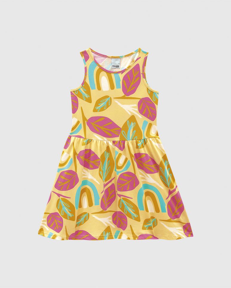 Vestido Infantil Estampado Em Algodão Malwee Kids