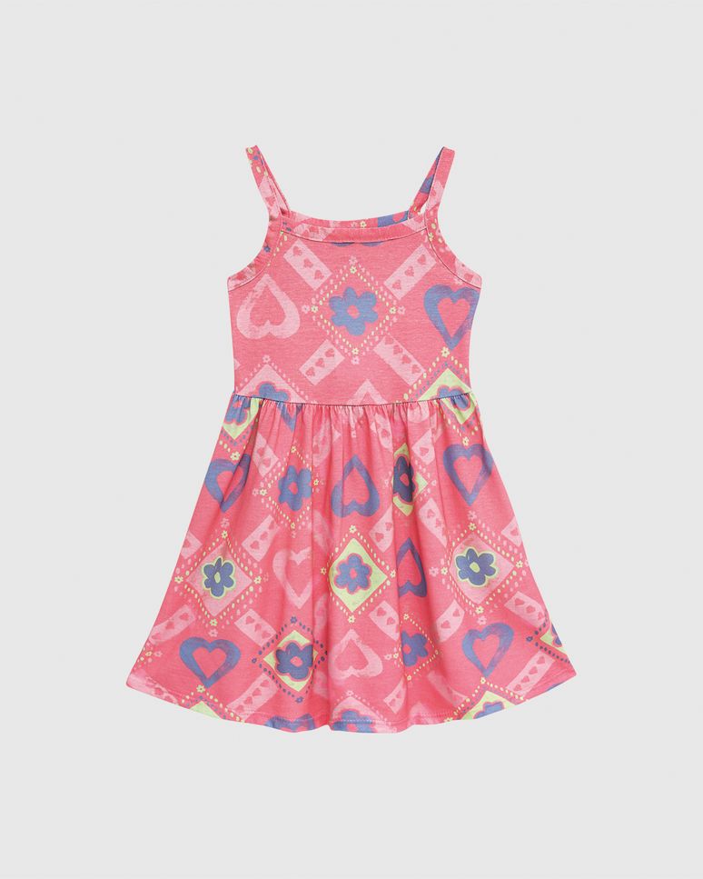 Vestido Infantil Rodado Decote Reto Em Algodão Malwee Kids