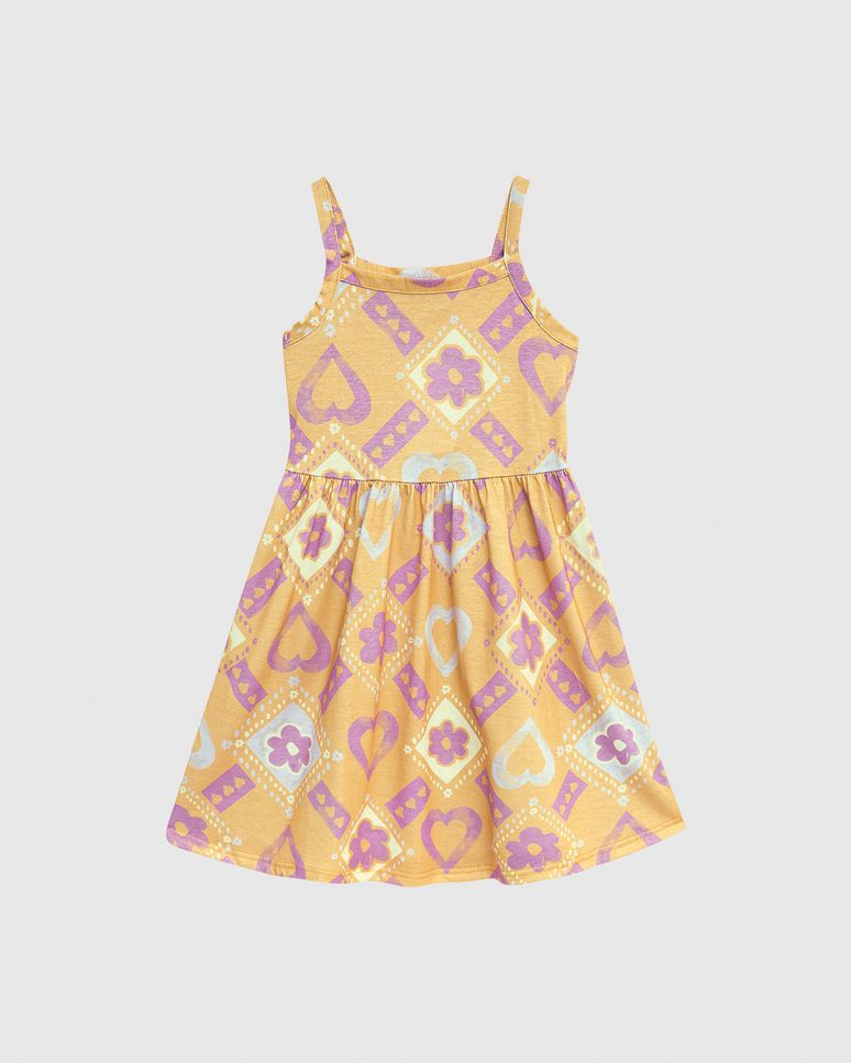 Vestido Infantil Rodado Decote Reto Em Algodão Malwee Kids