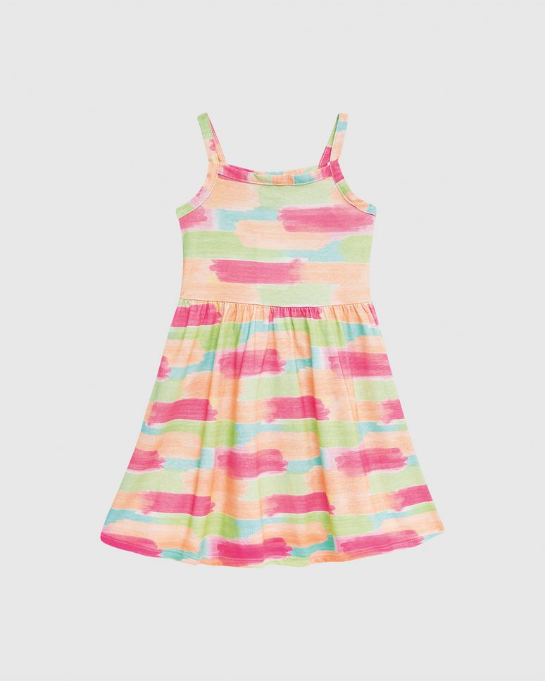 Vestido Infantil Rodado Decote Reto Em Algodão Malwee Kids