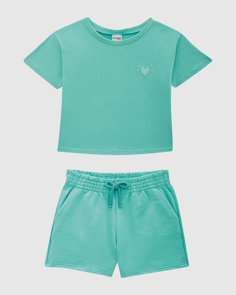 Conjunto Infantil Menina Blusa Box Em Algodão Malwee Kids