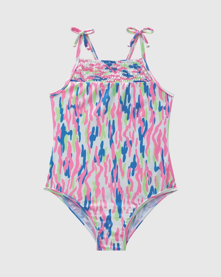 Maiô Infantil Menina Alça Aplicação Laço Em Malha UV50+ Malwee Kids