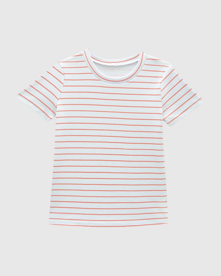 Blusa Infantil Menina Listrada Manga Curta Em Ribana Malwee Kids