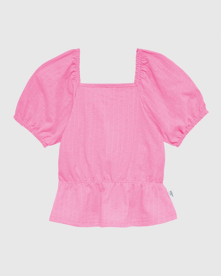 Blusa Infantil Menina Decote Quadrado Em Malha Texturizada Malwee Kids