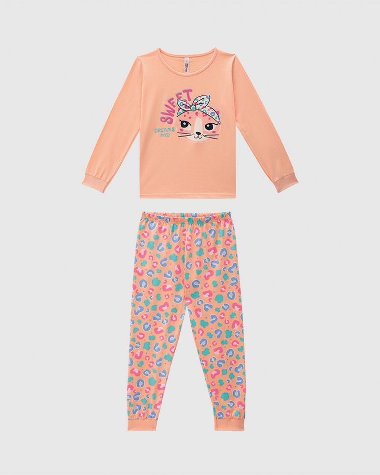 Pijama Longo Infantil Menina Blusa Manga Longa Sweet Dreams Malwee Kids