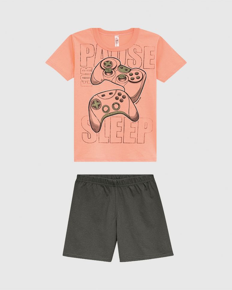 Pijama Infantil Menino Camiseta Estampa Brilha No Escuro Malwee Kids