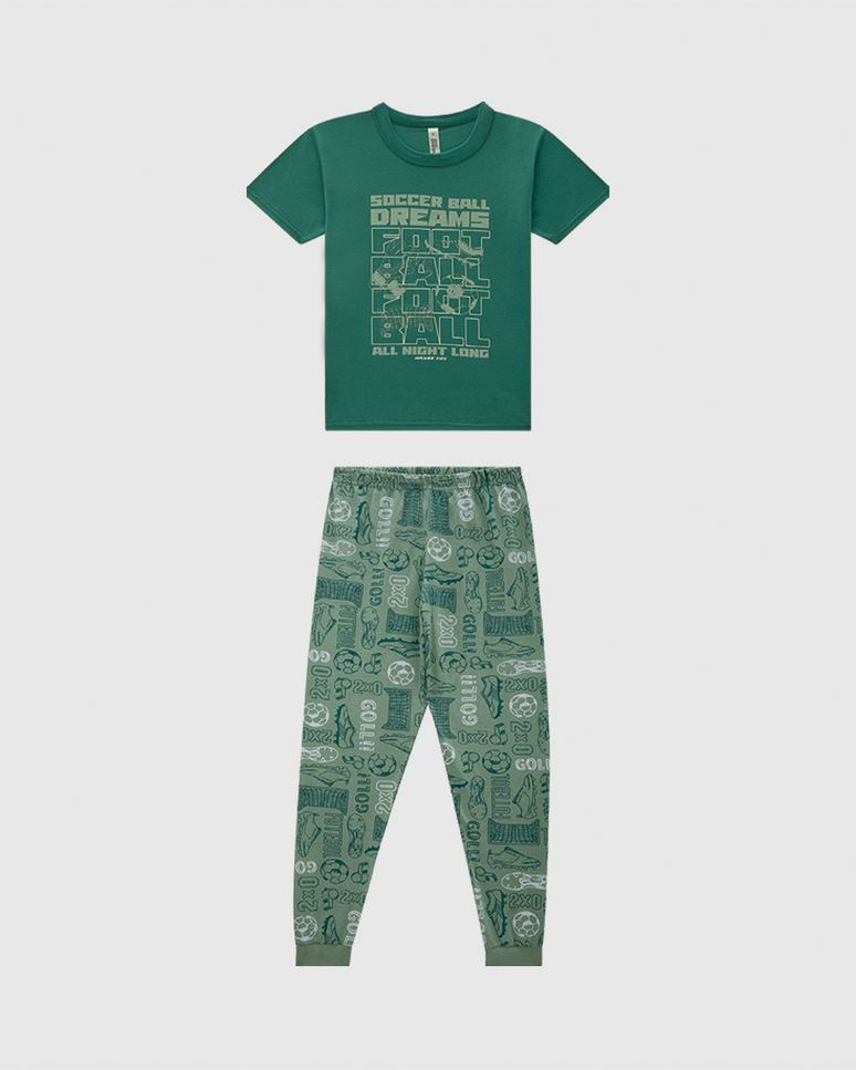 Pijama Longo Infantil Menino Soccer Ball Dreams All Night Long  Malwee Kids
