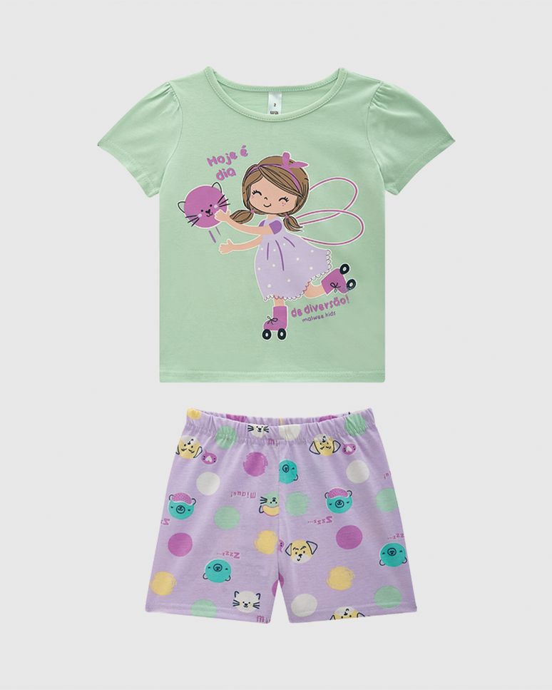 Pijama Infantil Menina Hoje É Dia De Diversão! Em Algodão Malwee Kids