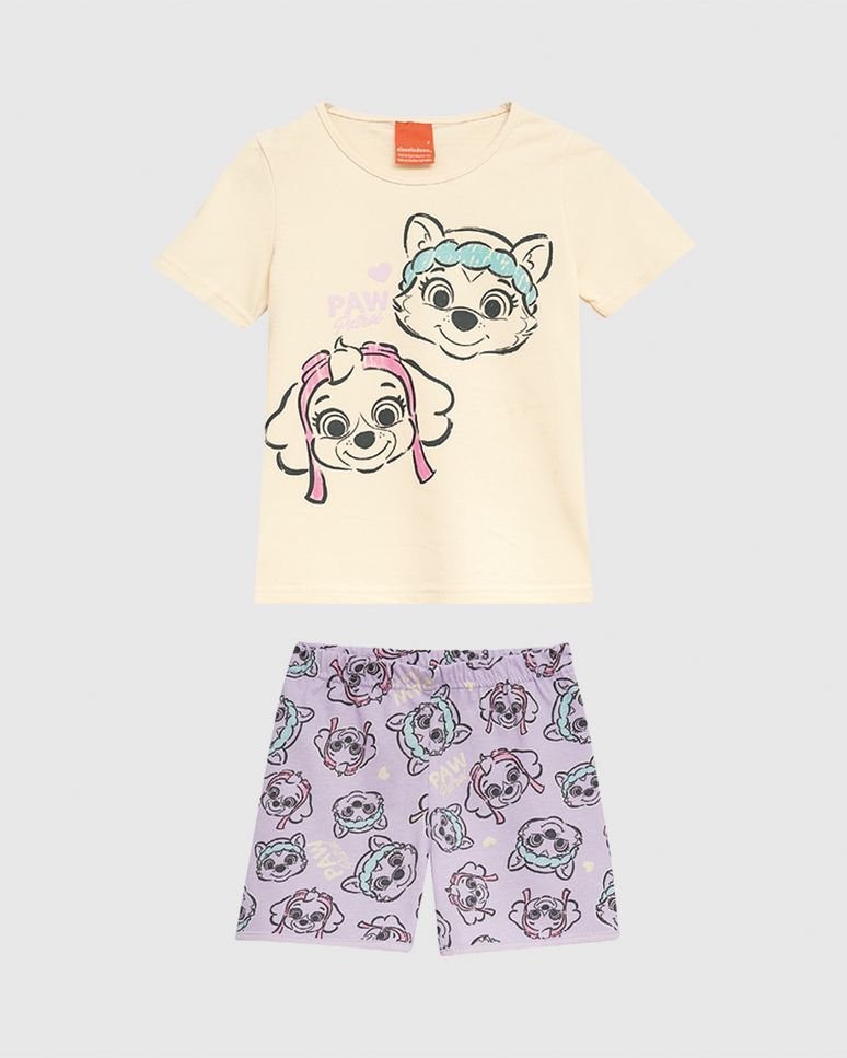 Pijama Infantil Menina Patrulha Canina Brilha No Escuro Algodão Malwee Kids