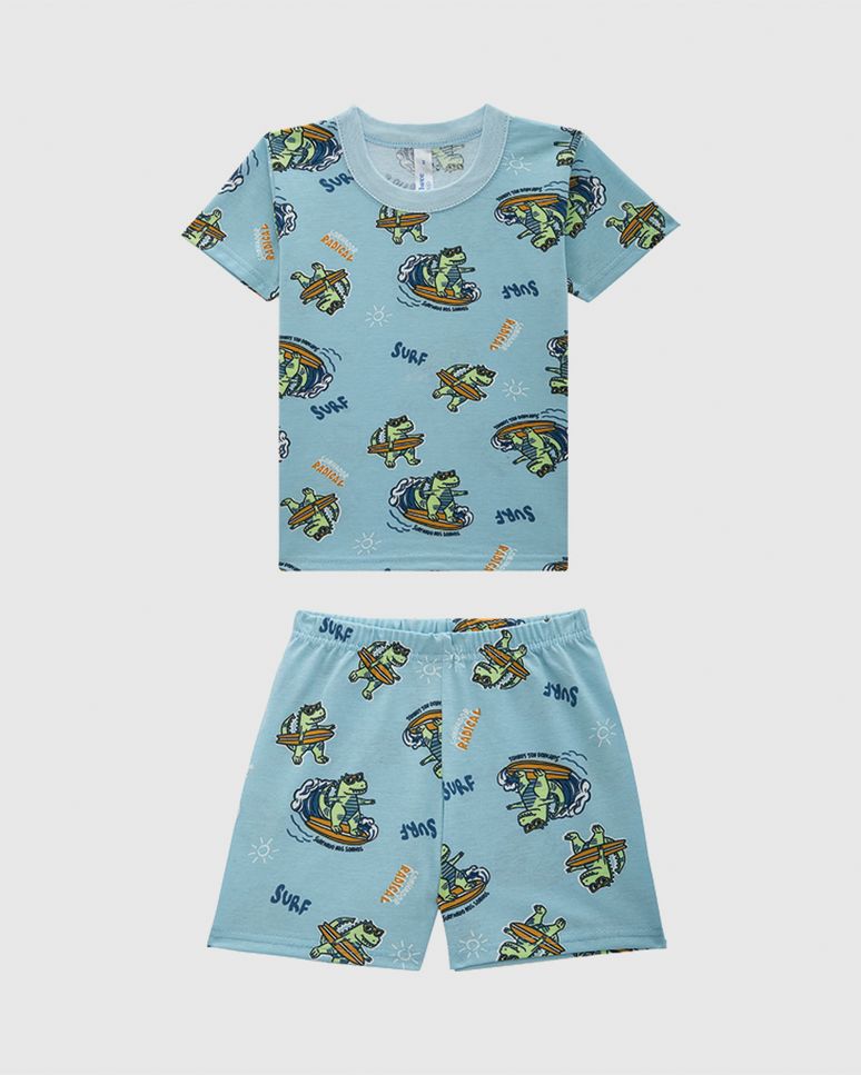 Pijama Curto Infantil Menino Rapport Brilha No Escuro Em Algodão Malwee Kids