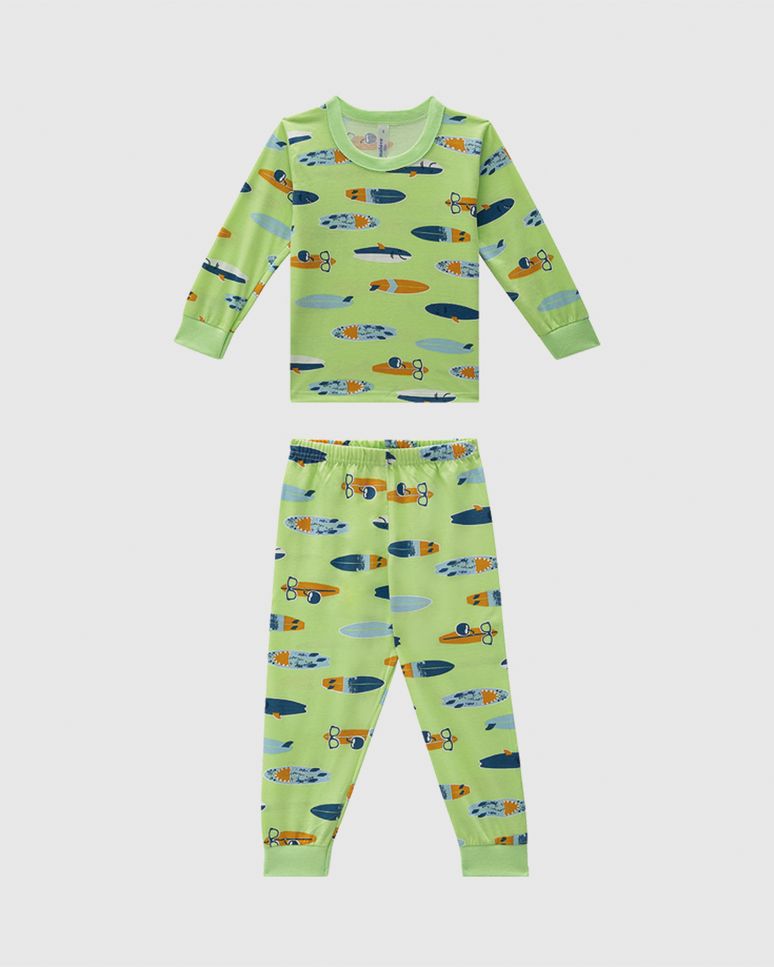 Pijama Longo Infantil Menino Rapport Brilha No Escuro Em Algodão Malwee Kids