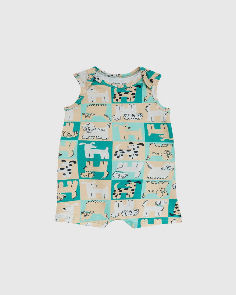 Macaquinho Bebê Menino Regata Em Algodão Malwee Kids