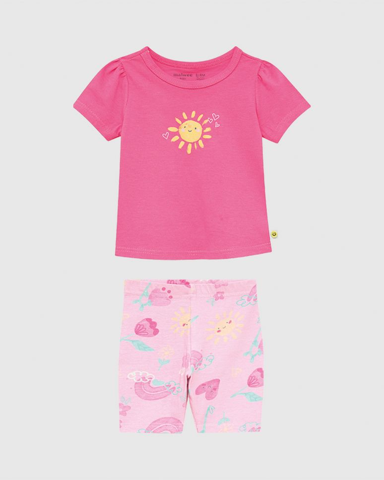 Conjunto Bebê Menina Estampa Glitter Solzinho Em Algodão Malwee Kids