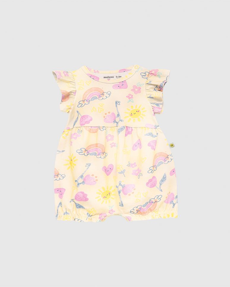 Macaquinho Bebê Menina Estampa Digital Em Algodão Malwee Kids