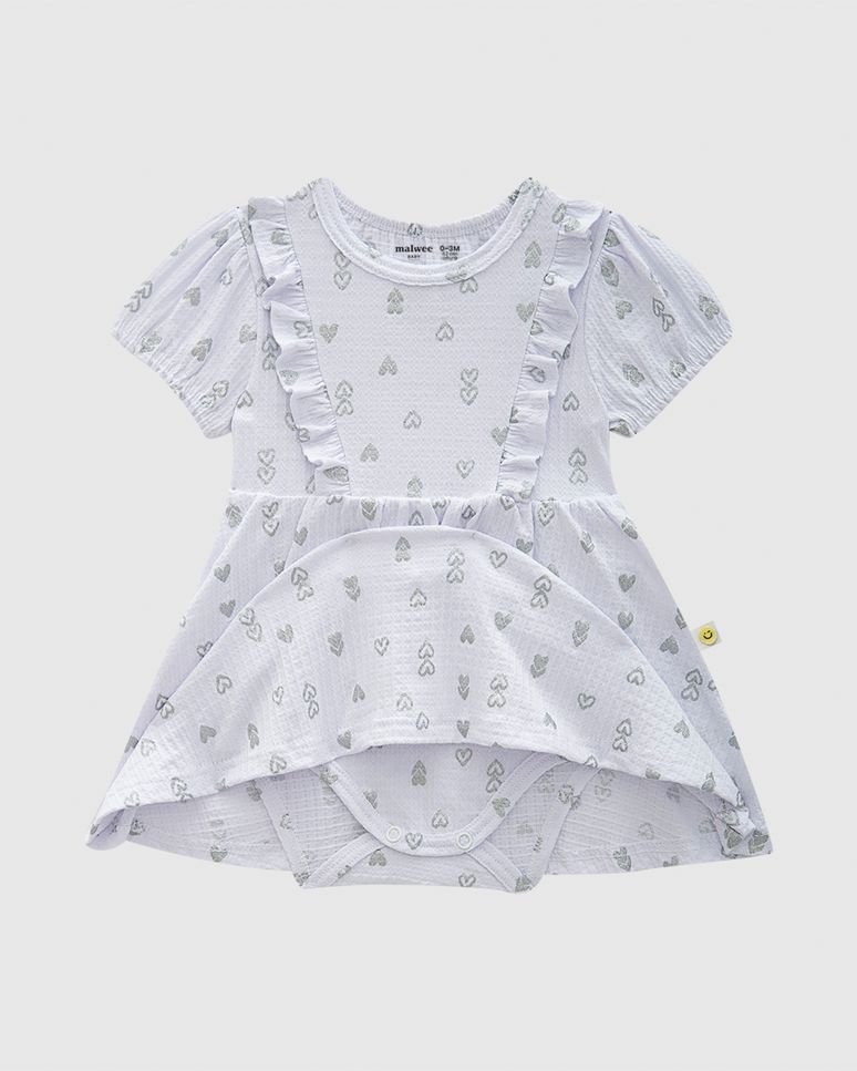 Vestido Body Infantil Estampa Corações Em Malha Texturizada Malwee Kids