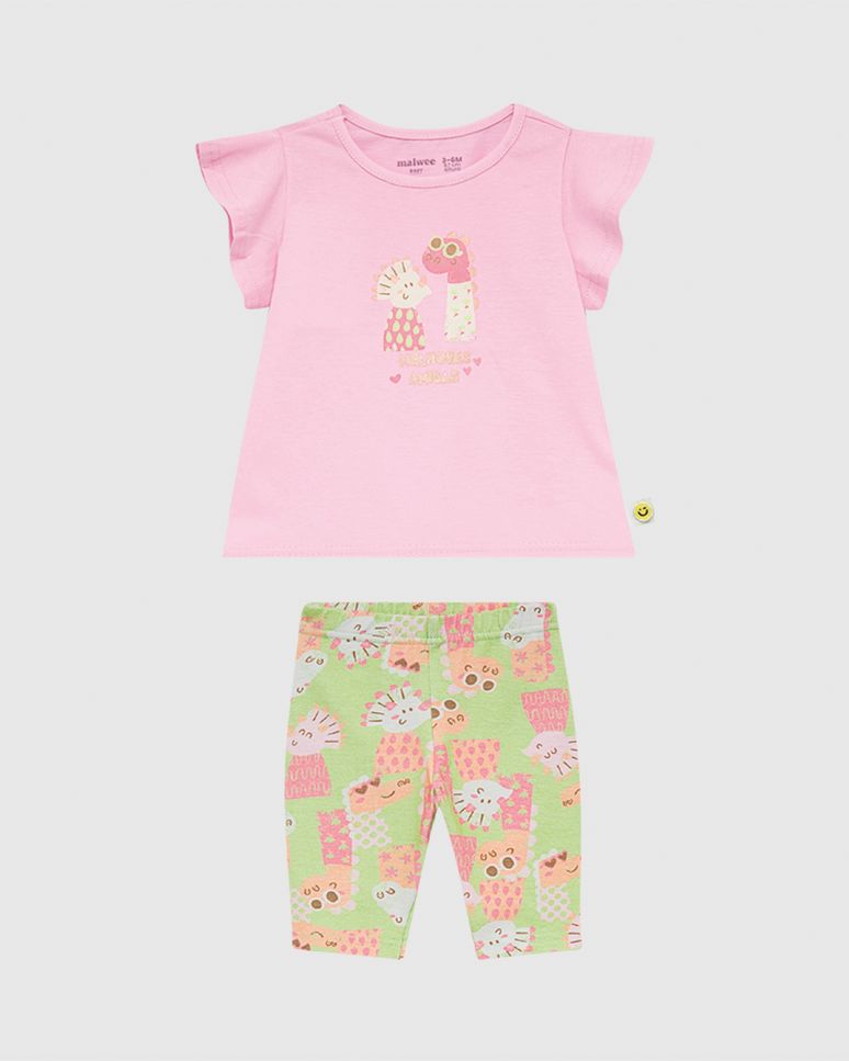 Conjunto Bebê Menina Estampa Glitter Melhores Amigas Em Algodão Malwee Kids