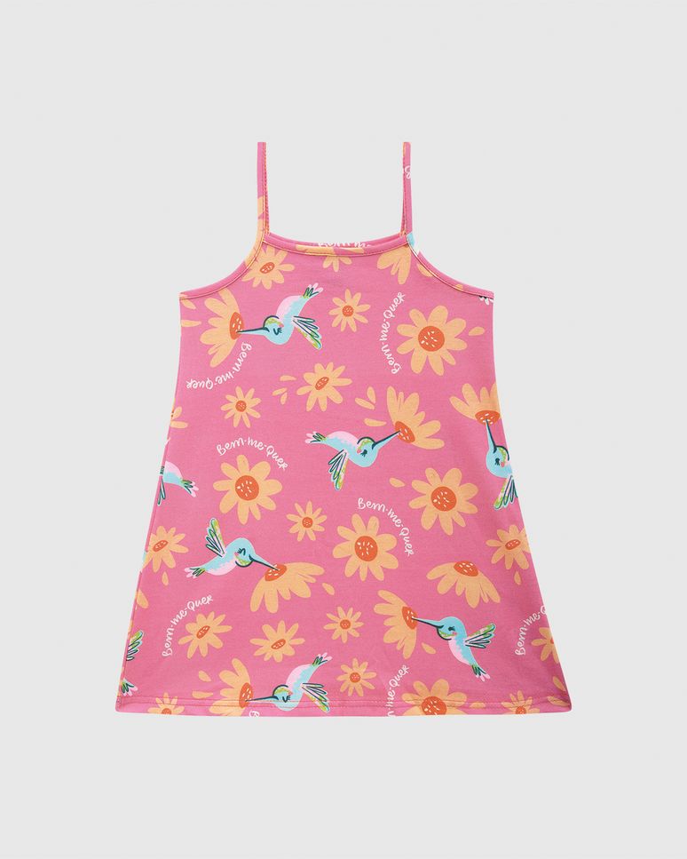 Vestido Infantil Amplo Estampa Digital Em Algodão Malwee Kids