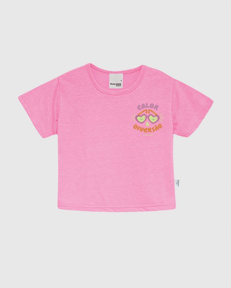 Blusa Infantil Menina Box Estampa Com Paetê Em Malha Rajada Malwee Kids