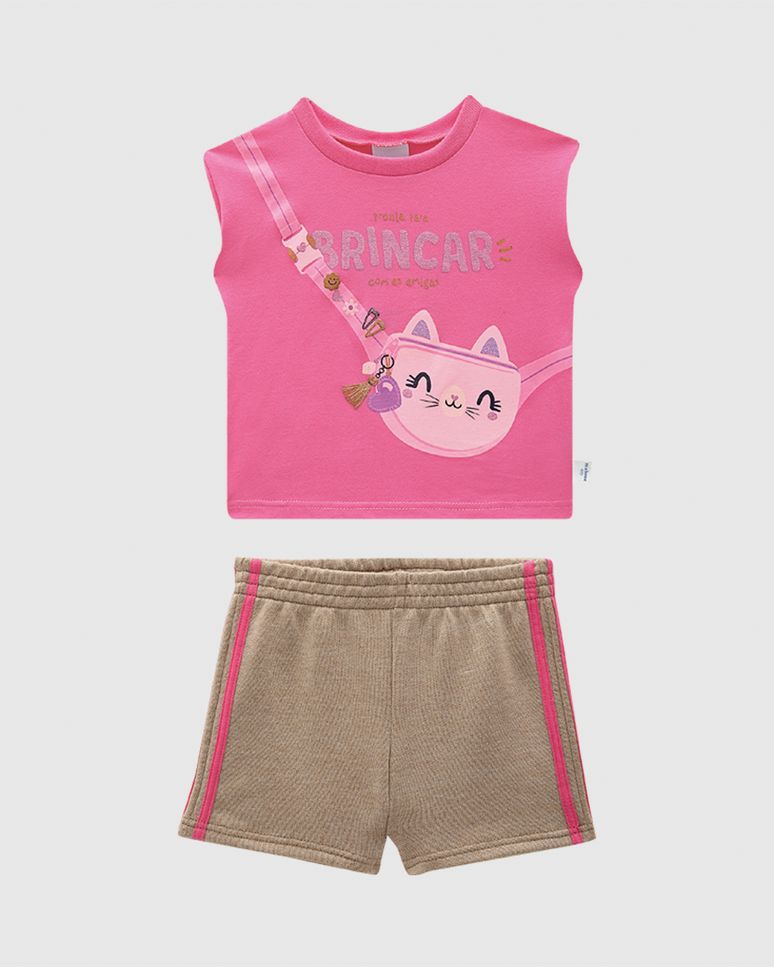 Conjunto Infantil Menina Pronta Para Brincar Com As Amigas Malwee Kids