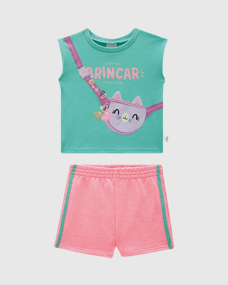 Conjunto Infantil Menina Pronta Para Brincar Com As Amigas Malwee Kids