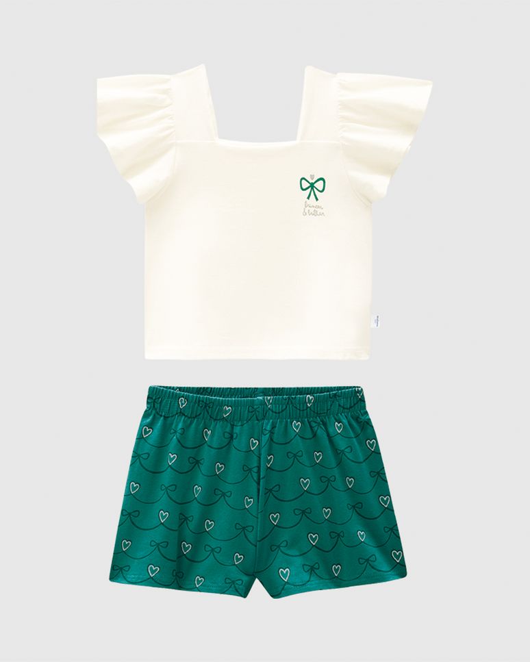 Conjunto Infantil Menina Blusa Estampa Brincar E Brilhar Em Algodão Malwee Kids