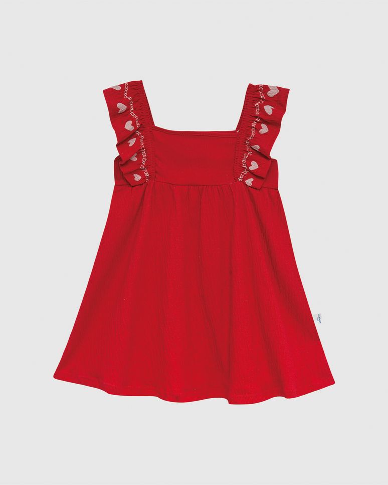 Vestido Infantil Manga Estampa Puff E Glitter Malha Texturizada Malwee Kids