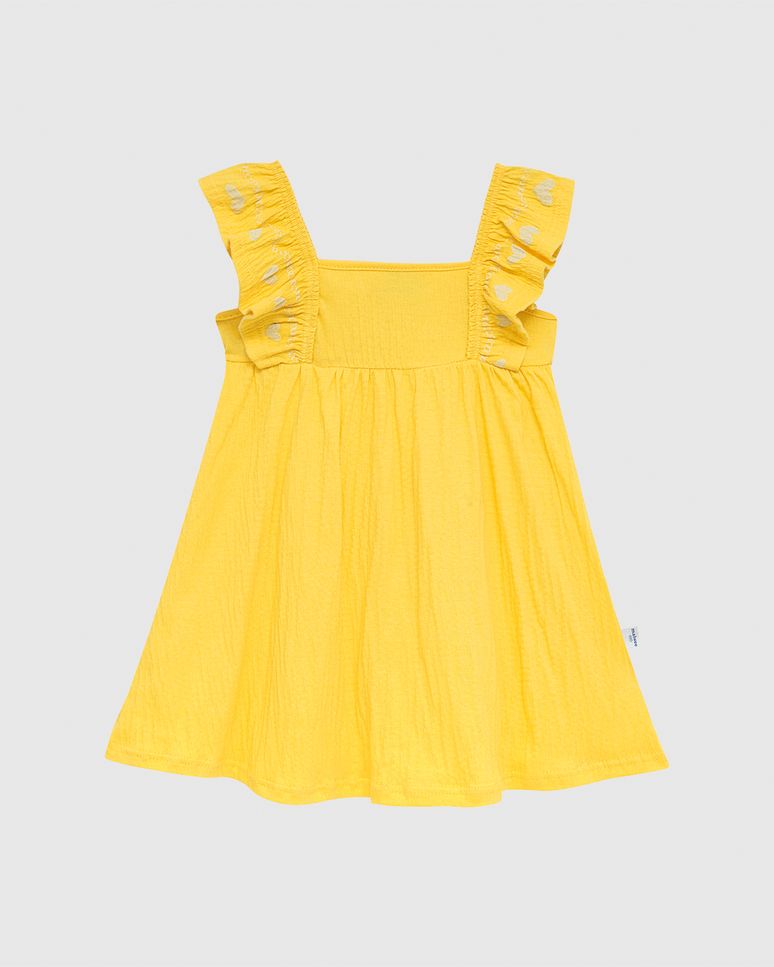 Vestido Infantil Manga Estampa Puff E Glitter Malha Texturizada Malwee Kids