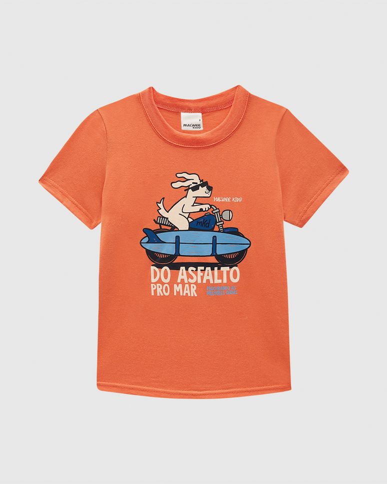 Camiseta Infantil Menino Estampa Temática Em Algodão Malwee Kids