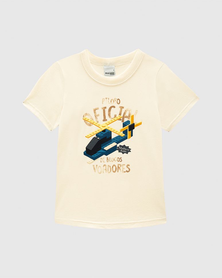 Camiseta Infantil Menino Estampa Temática Em Algodão Malwee Kids