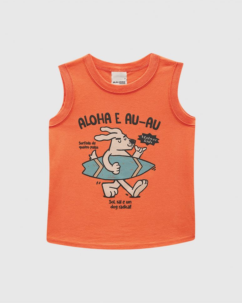 Regata Infantil Menino Estampa Frontal Temática Em Algodão Malwee Kids