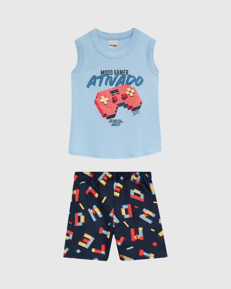 Conjunto Infantil Menino Modo Gamer Ativado Em Algodão Malwee Kids