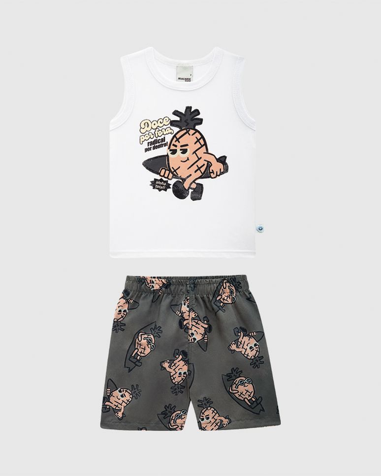 Conjunto Infantil Menino Aloha Total! Em Algodão E Microfibra Malwee Kids