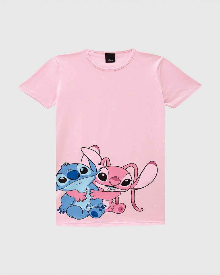Camisola Infantil Menina Estampa Stitch Disney Em Algodão Malwee Kids