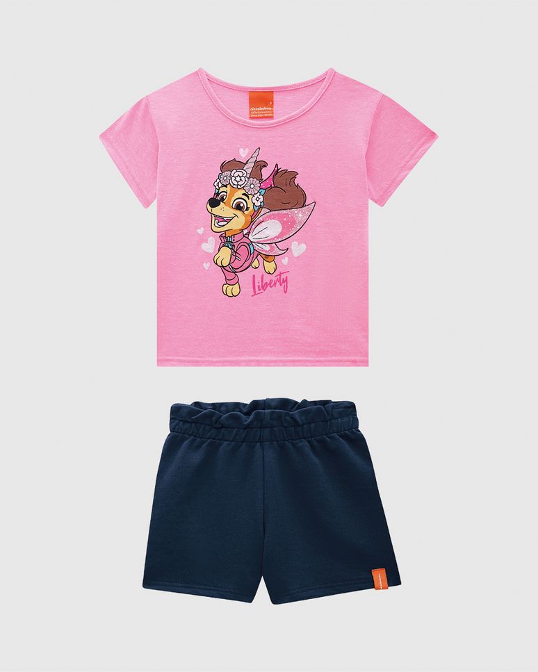 Conjunto Infantil Menina Blusa Liberty Patrulha Canina Em Algodão Malwee Kids
