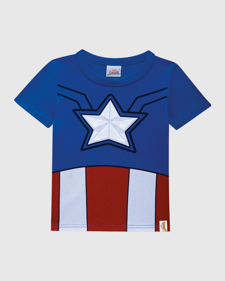Camiseta Infantil Menino Spidey E Seus Amigos Capitão América Malwee Kids