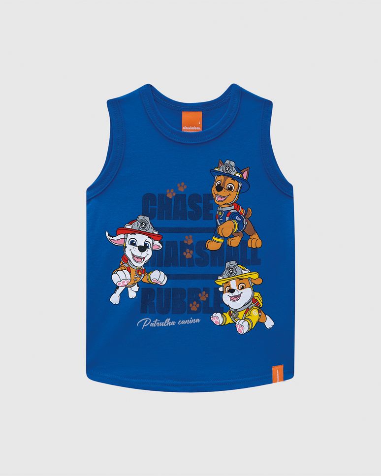 Regata Infantil Menino Especial Patrulha Canina Em Algodão Malwee Kids