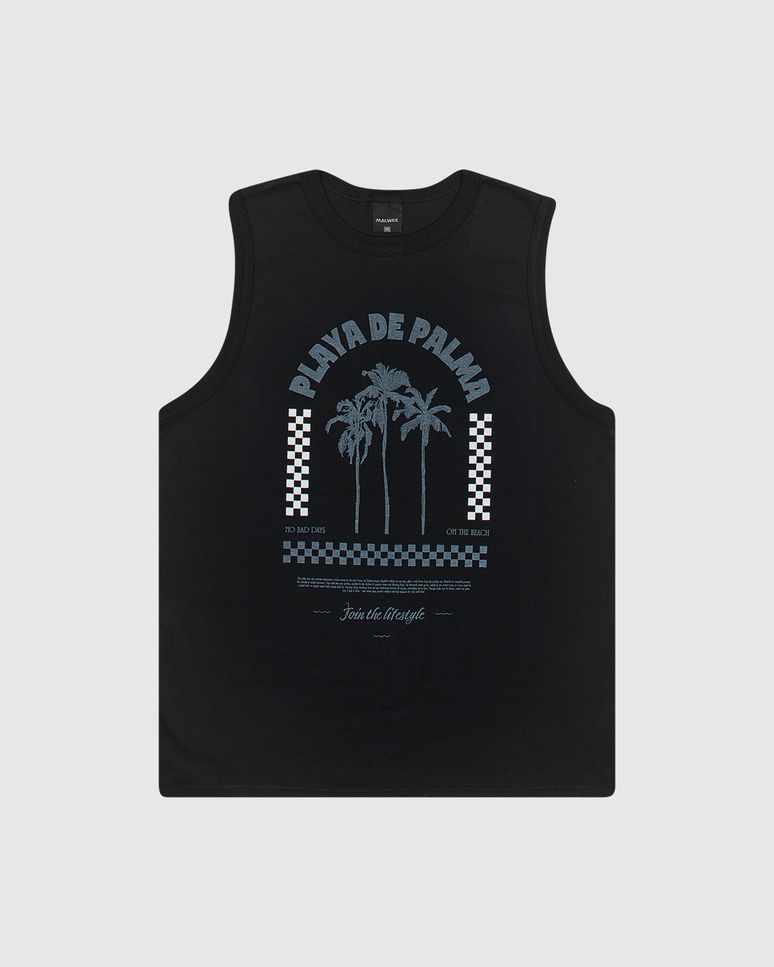 Regata Menino Alça Larga E Estampa Frontal Em Algodão Malwee Kids