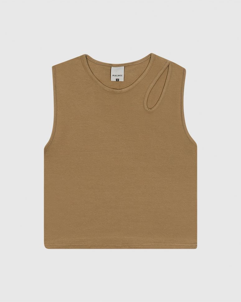 Regata Infantil Menina Cropped Detalhe Ombro Vazado Em Algodão Malwee Kids