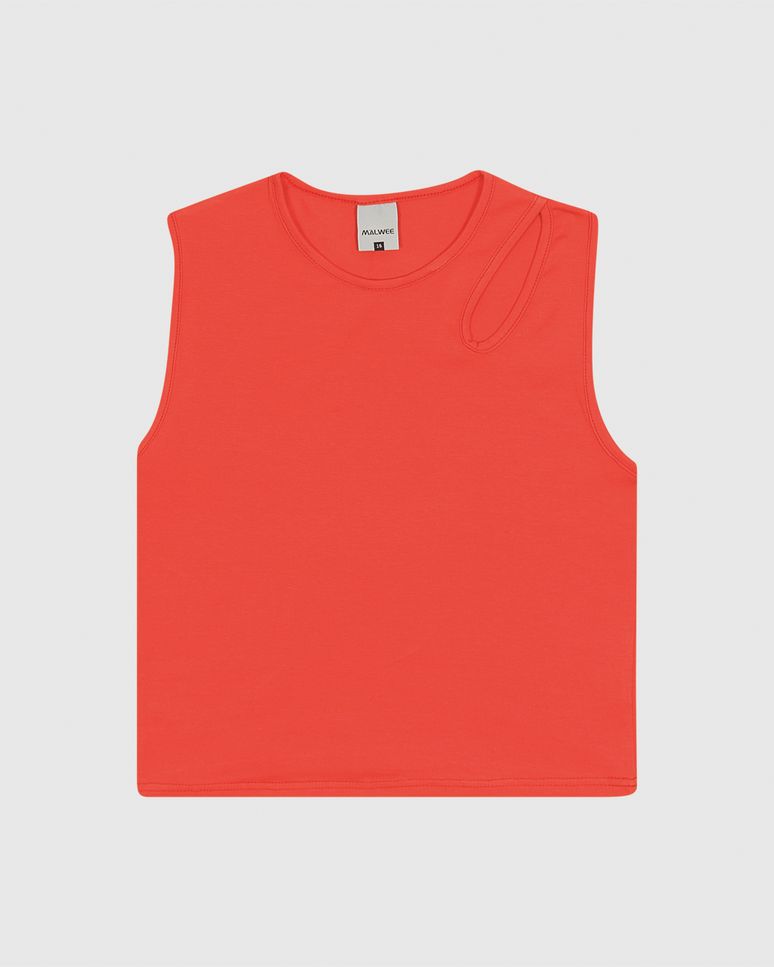 Regata Infantil Menina Cropped Detalhe Ombro Vazado Em Algodão Malwee Kids