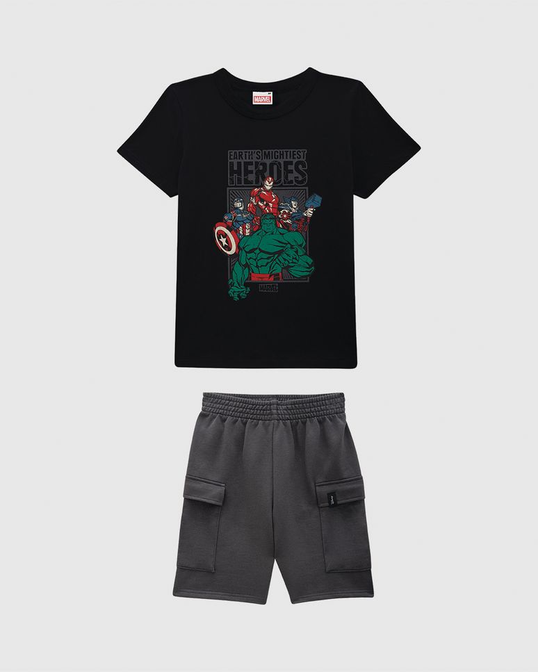 Conjunto Infantil Menino Earth's Mightiest Heroes Avengers Malwee Kids